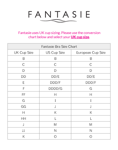 fantasie women s underwire padded half cup bra fantasie bra size chart
