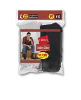 Hanes Active Work Crew Socks 10 Pack Black/Grey