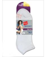 Hanes Sport Women's Low Cut Socks Extended Size 6 Pack