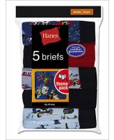 Hanes Boy's Red Label Printed Briefs 5-Pack