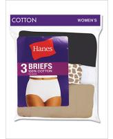 Hanes Women's Cotton Briefs 3 Pack