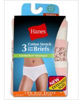 Hanes Plus Size Womens Comfortsoft Cotton Stretch Low Rise Briefs 3 Pack