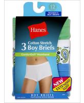 Hanes Plus Size Womens Comfortsoft Cotton Stretch Boy Briefs 3 Pack