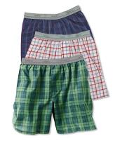 Hanes Boys Exposed Waistband Woven Tartan Boxer