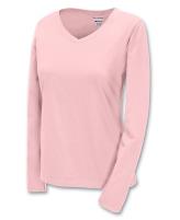 Champion 100% Cotton V-Neck Long-Sleeve Women's T Shirt