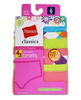 Hanes Classics Girls Cotton Cotton Stretch Brief 4 Pack