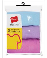 Hanes Classics Girls Crew Tee Shirts 3 Pack