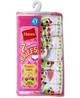 Hanes Toddler Girls Cotton Briefs 7-Pack