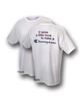 Champion Youth Graphic Tee With - IT TAKES A LITTLE MORE MAKE A CHAMPION
