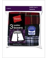 Hanes Toddler Boy's Red Label Tartan Boxer 3 Pack