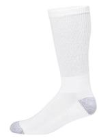 CHAMPION XL CREW - WHT W/GRY HEEL TOE 6 PACK