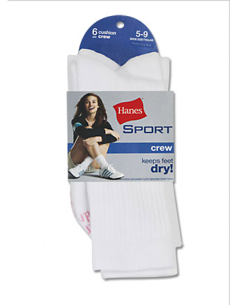 Womens Extended Size Lingerie on Hanes 417 6p Sport Women S Crew Socks Extended Size 6 Pack