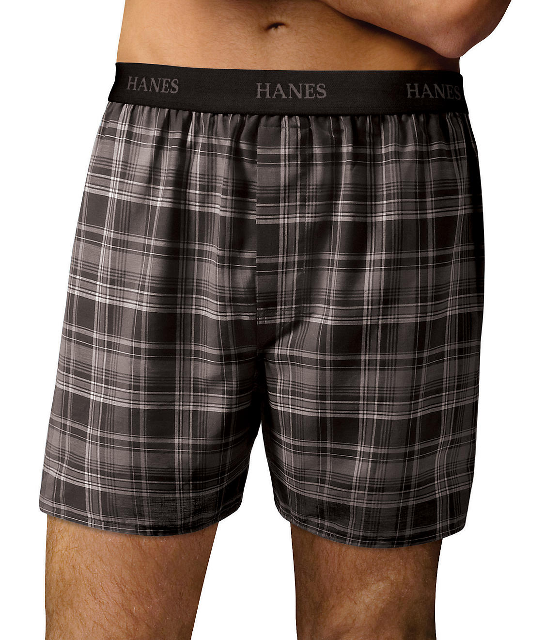 Hanes Men's Classics 5 Pack Yarn Dye Exposed Waistband Boxer