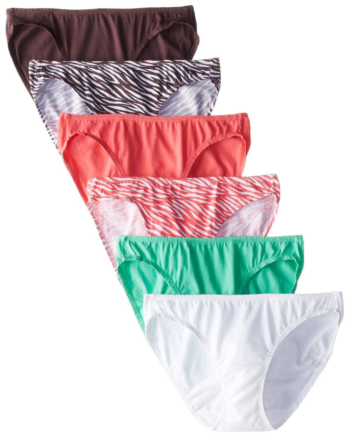 Fruit of the Loom Women`s 6Pack Comfort Covered Waistband Bikini Panties