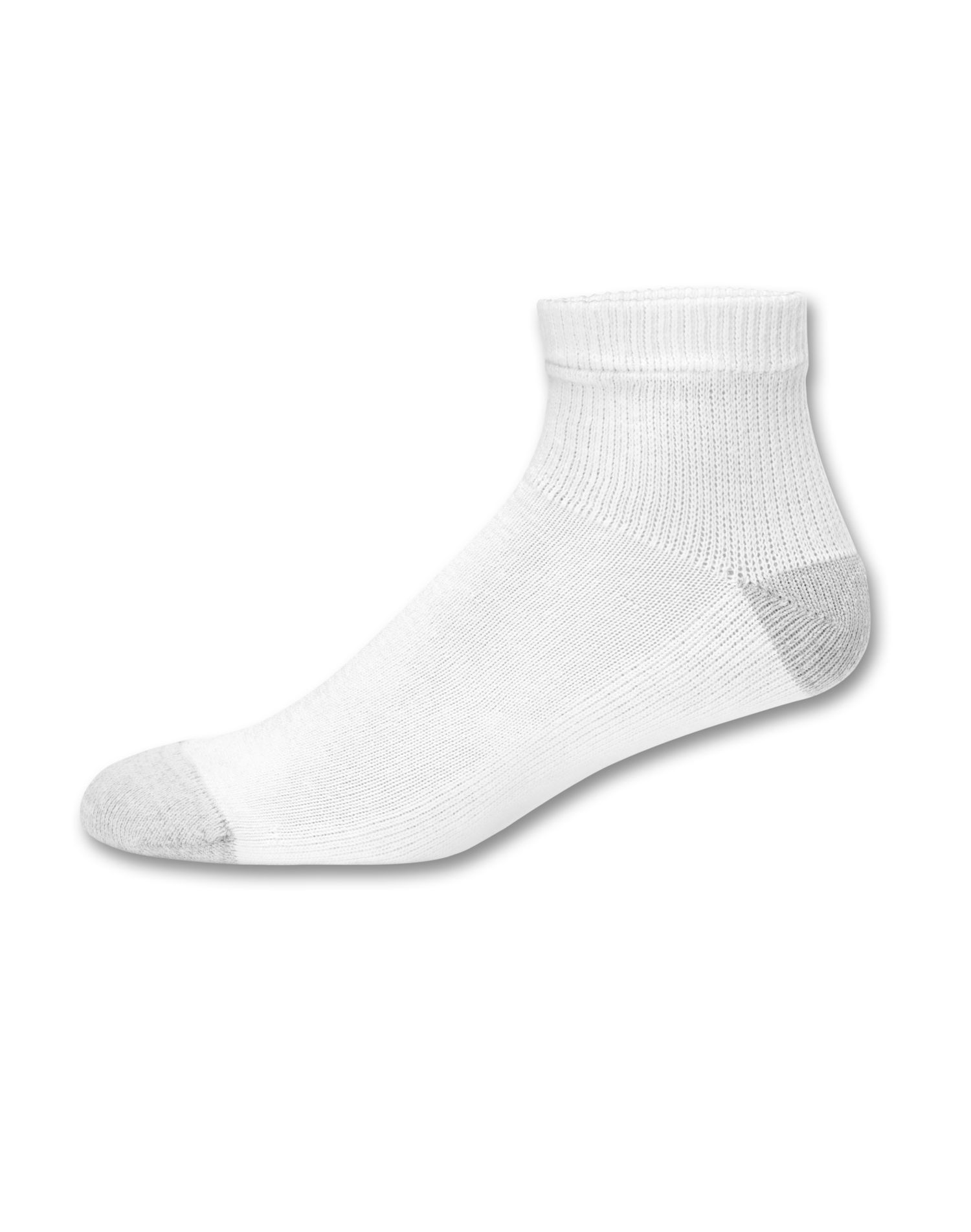 Champion Socks CH601B Champion XL QUARTER WHT W/GRY HEEL TOE 6 pack