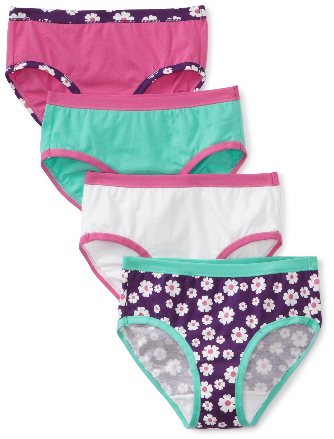 Hanes GNKH4B Classics Girls Cotton Cotton Stretch Brief 4 Pack