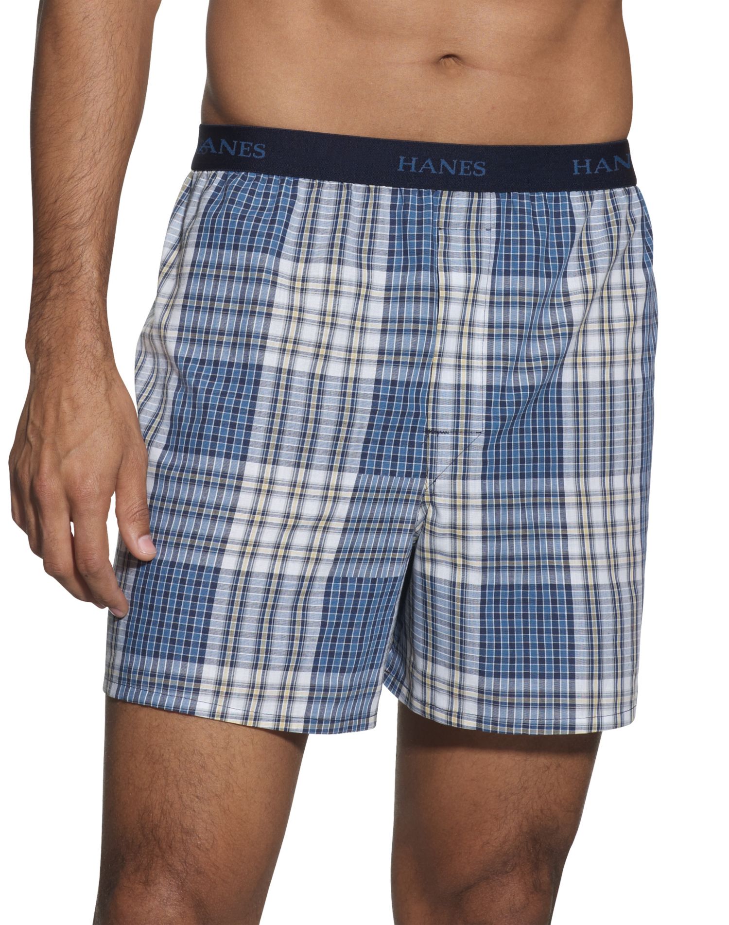 Hanes Classics Men's Woven Plaid Boxers 5Pack