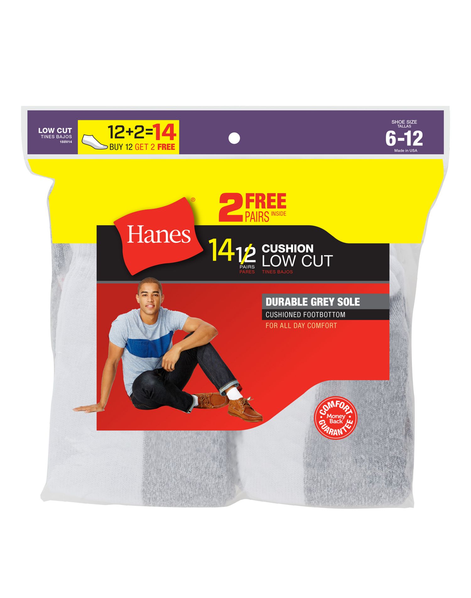 Hanes Men`s 13Pack Cushion Low Cut Socks