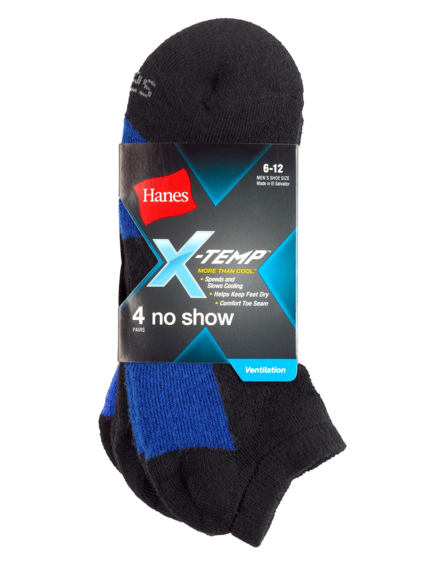 Hanes Men`s XTemp™; Ventilation No Show Socks