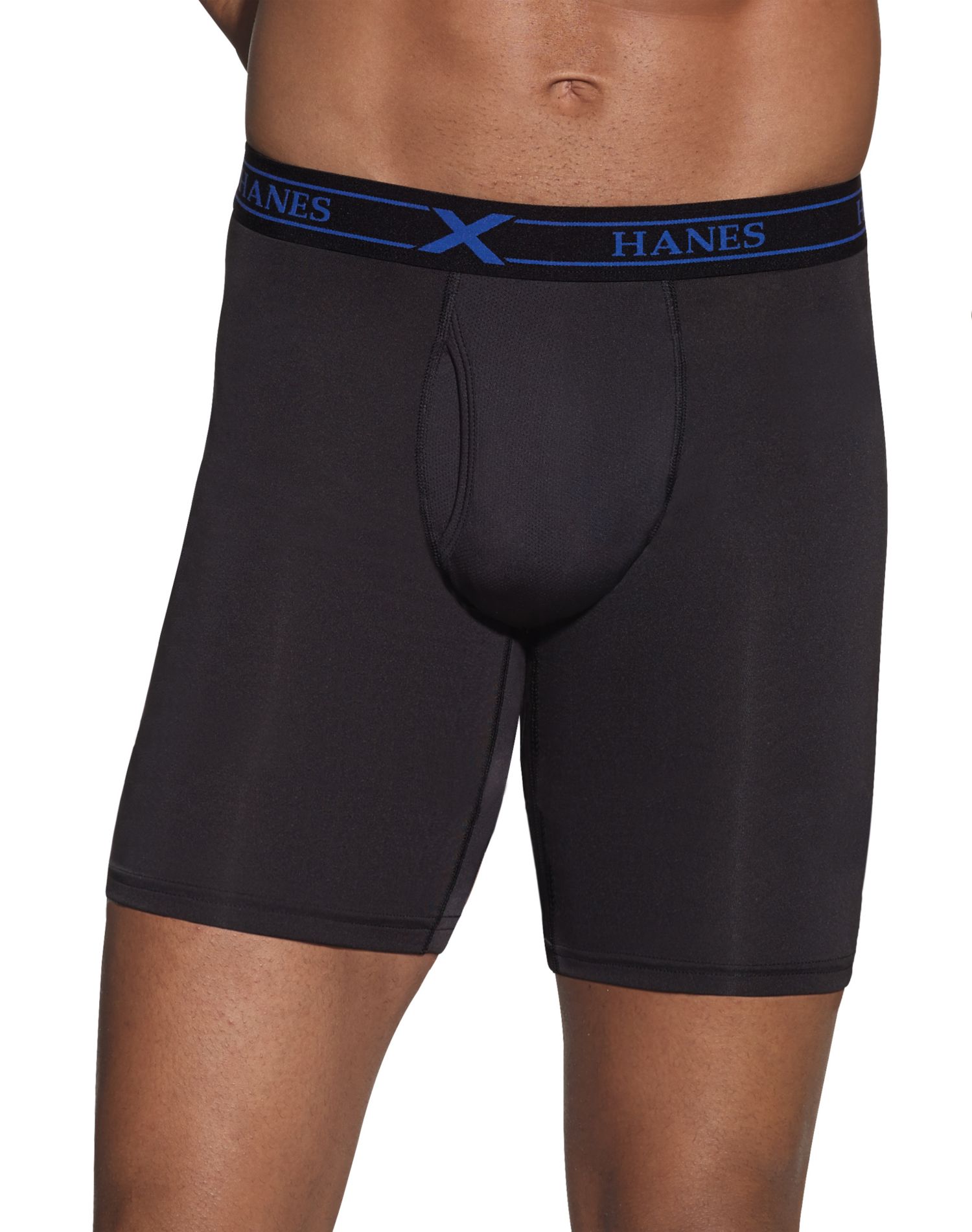 Hanes Men`s Ultimate XTemp™ Longer Leg Performance Boxer Brief Black/Grey