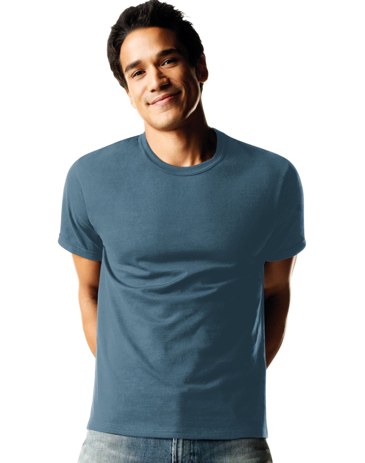Hanes Men's Tagless T-Shirt - 100% Cotton, Basic Crewneck Tee (Navy, 3XL)