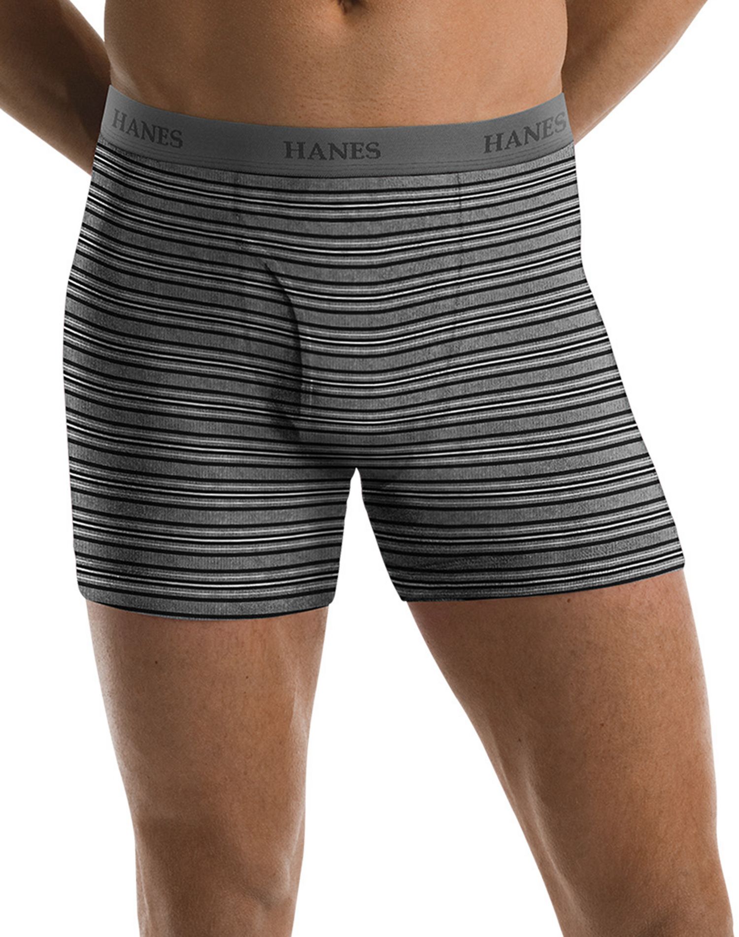 Hanes Men`s Tagless® Ultimate Fashion Stripe Boxer Briefs