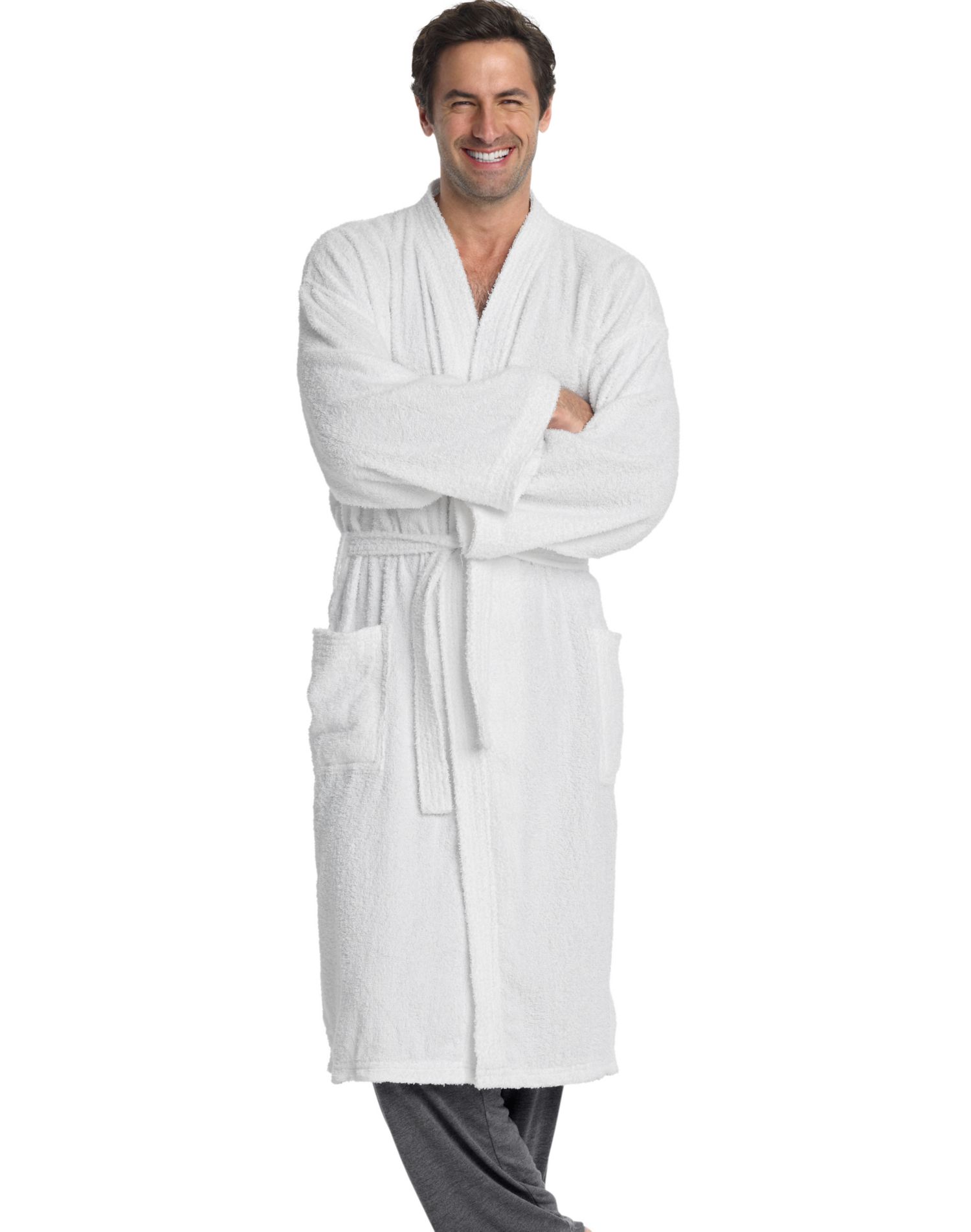 Hanes Men`s Kimono Cotton Terry Robe