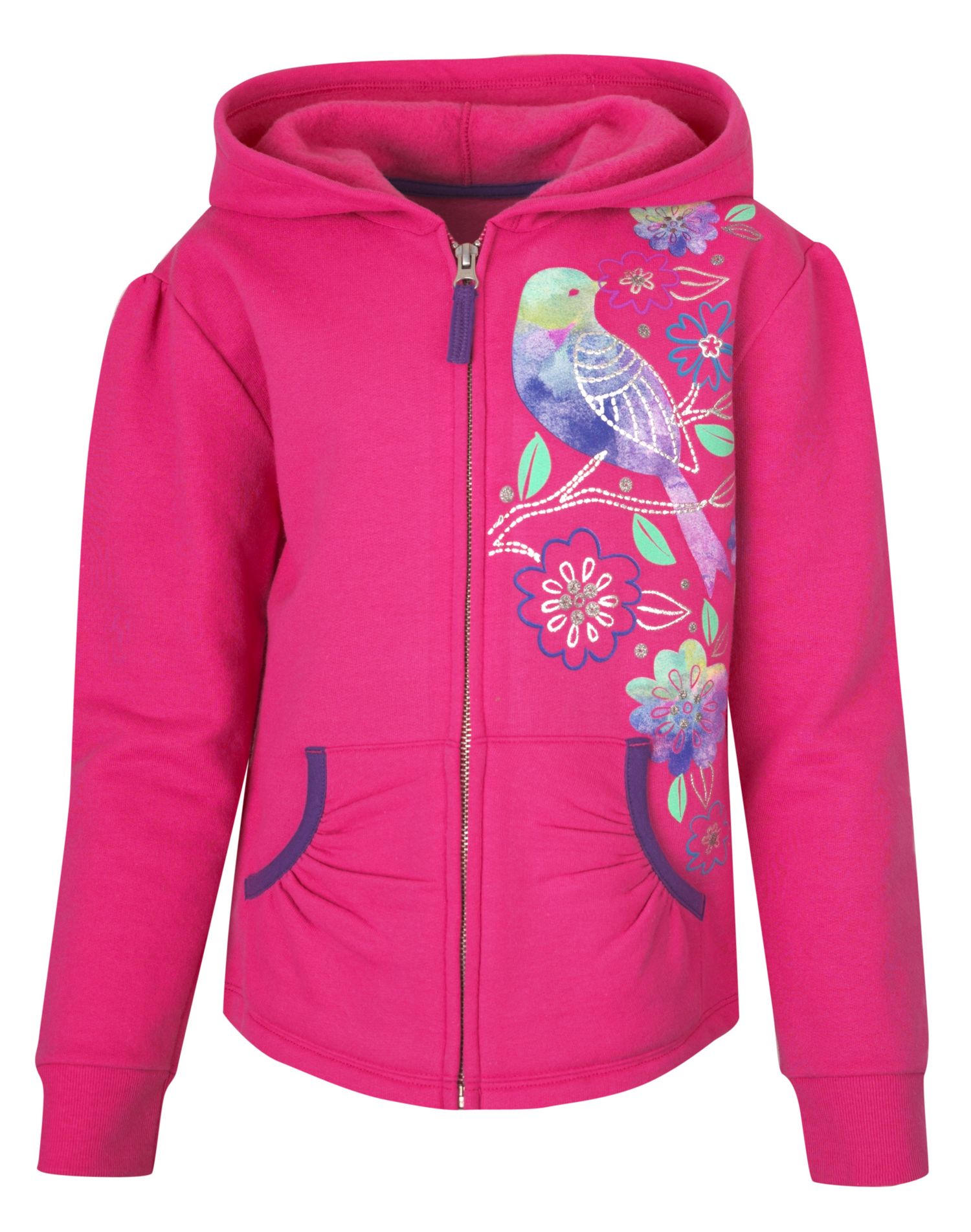 Hanes Girls` FullZip Hoodie