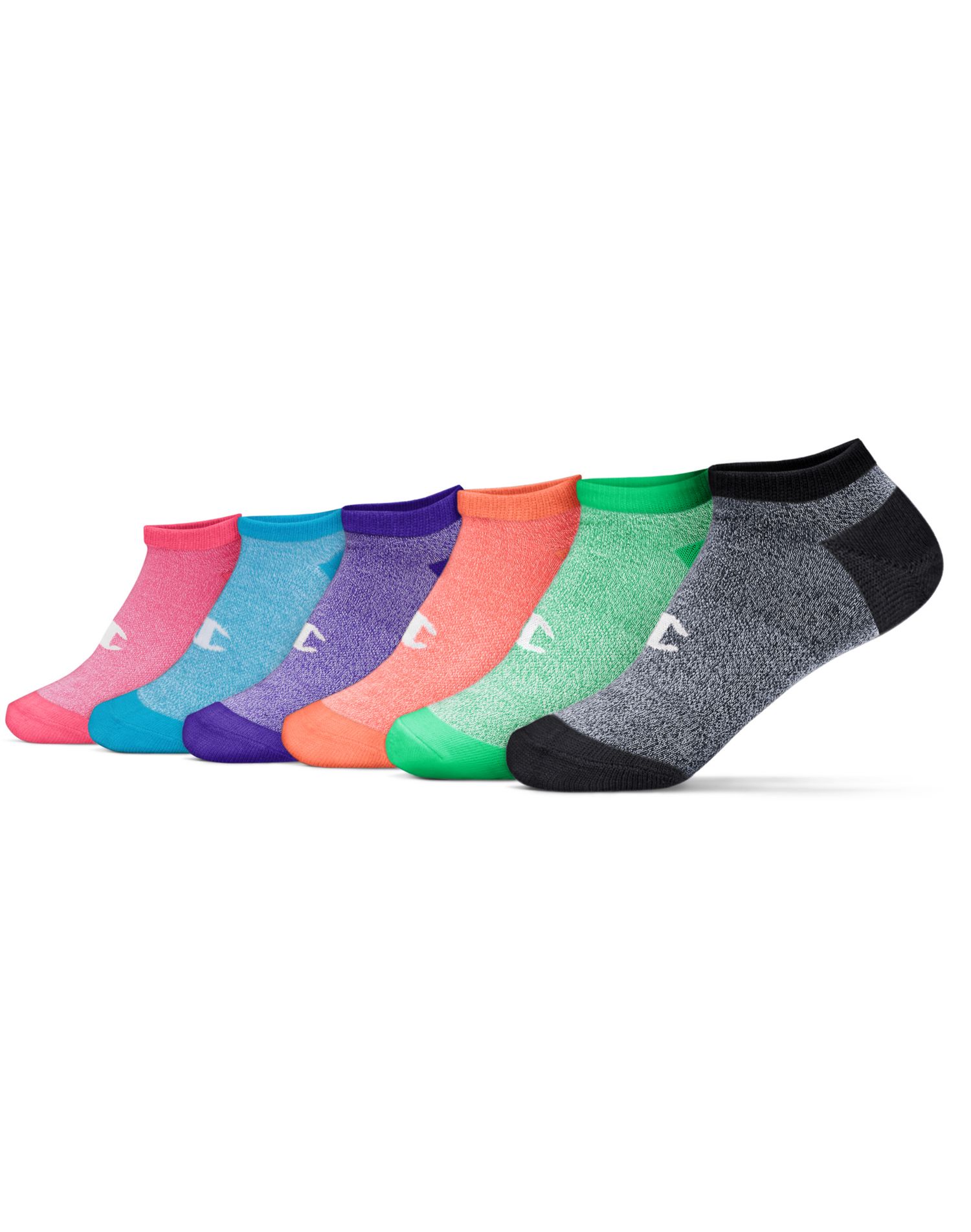 Champion Women`s Flat Knit 6Pack NoShow Socks