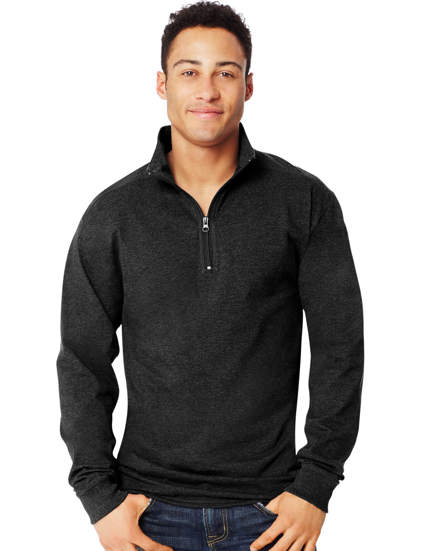 Hanes Men`s XTemp 1/4 Zip LongSleeve TShirt