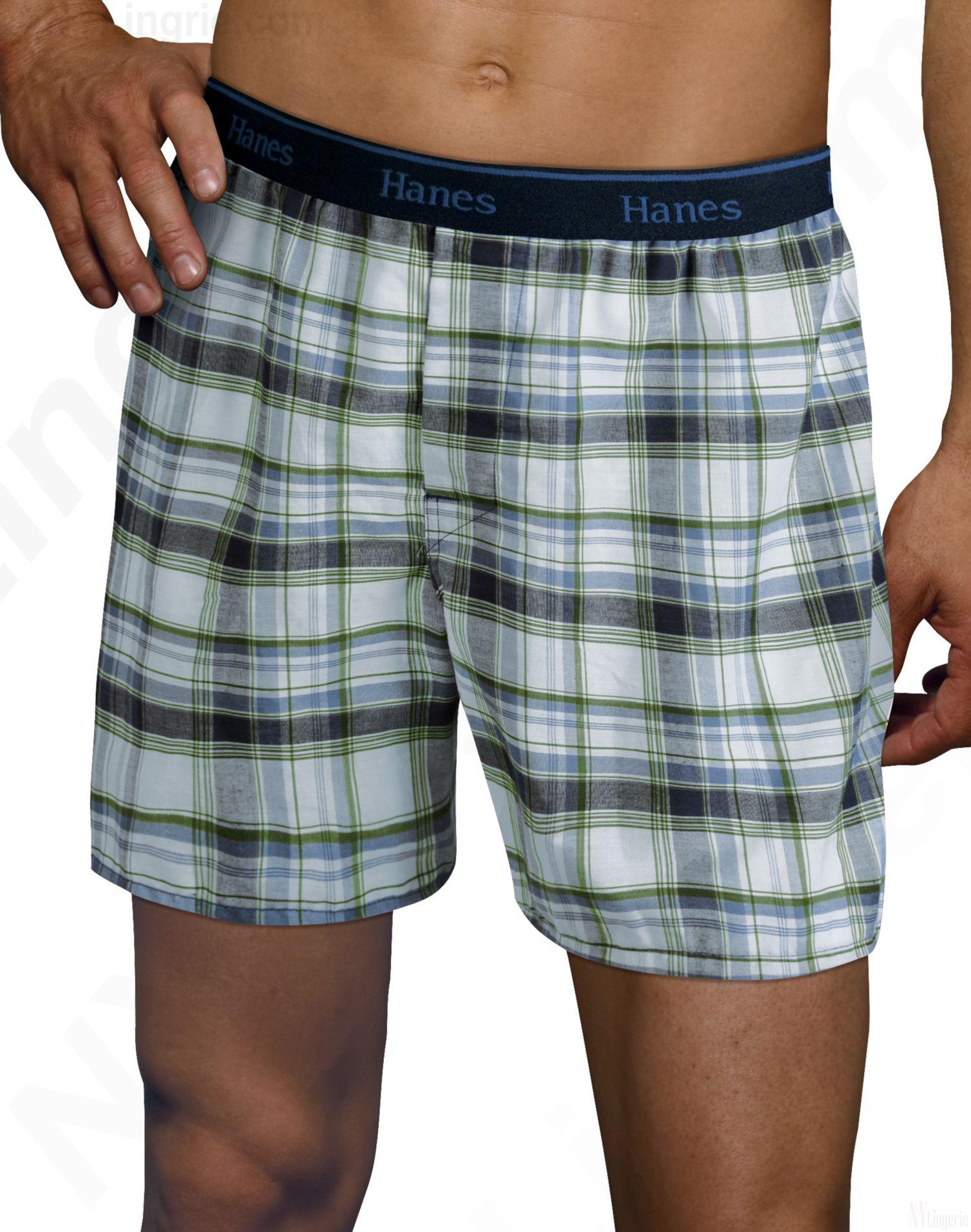 Hanes Classics Men's Woven Plaid Boxers 5Pack