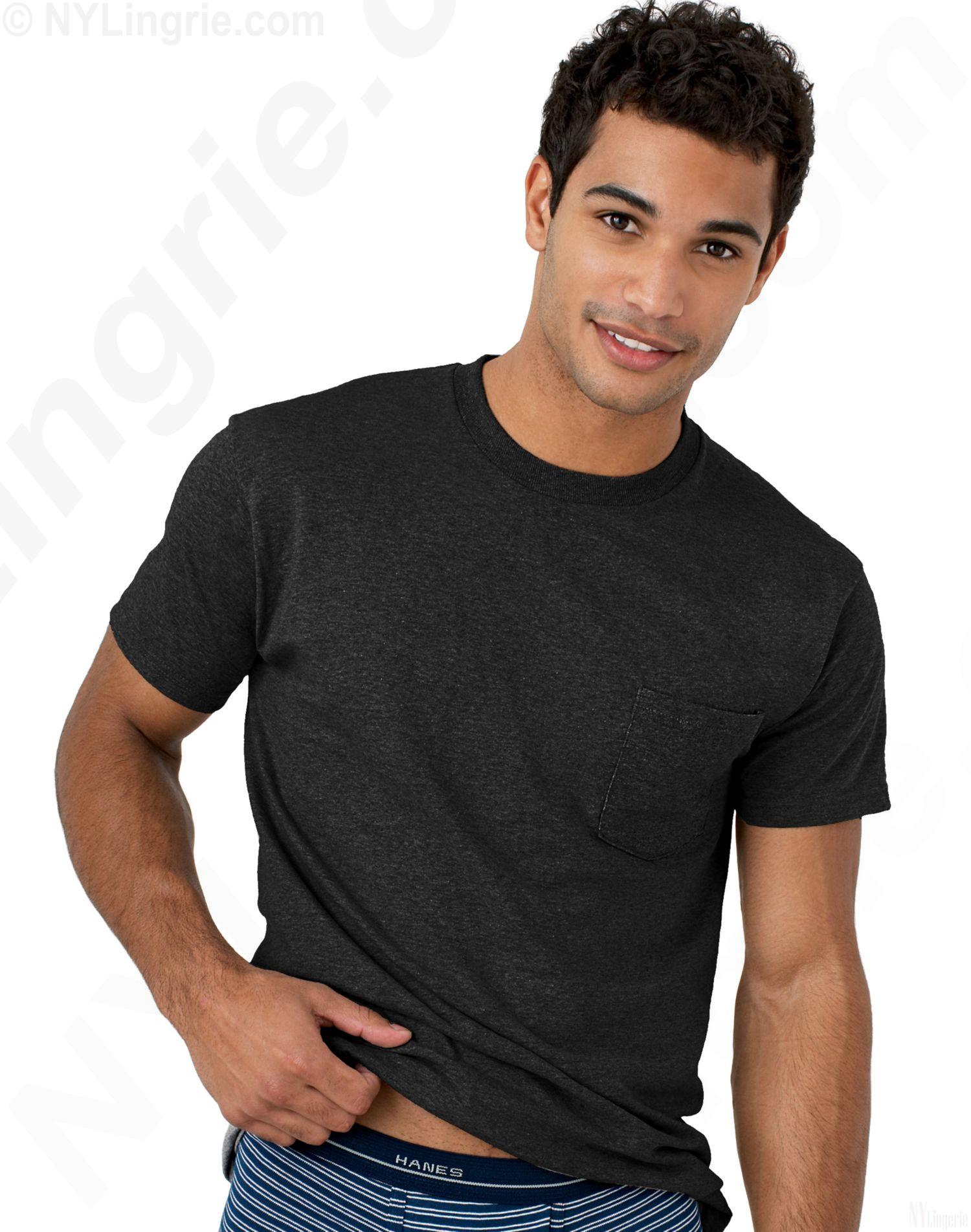 2176BV Hanes Men's ComfortSoft® Dyed Crewneck TAGLESS® Pocket TShirt