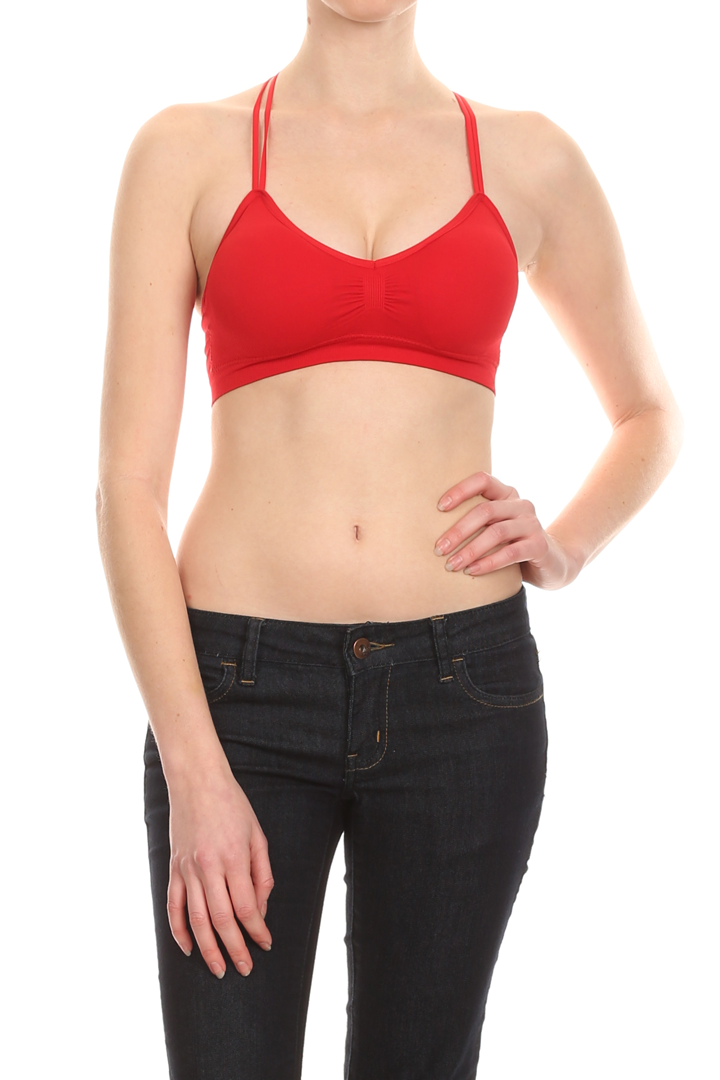 Womens Padded Bustier Bralette Halter Spaghetti Strap Sports Bra